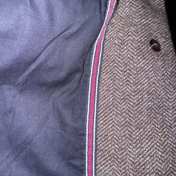 Joules Women’s Tweed Blazer Womens 10 Brown Herringbone Country Jacket Vintage - Picture 9 of 12